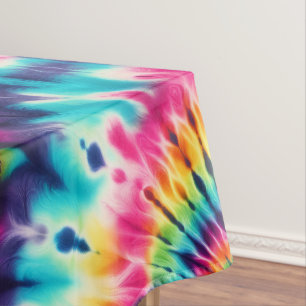 Psychedelic Tie Dye Groovy Retro Tablecloth