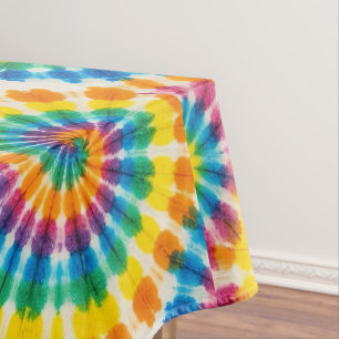 Psychedelic Tie Dye Groovy Retro Tablecloth