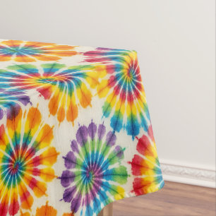 Psychedelic Tie Dye Groovy Retro Tablecloth