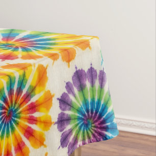 Psychedelic Tie Dye Groovy Retro Tablecloth