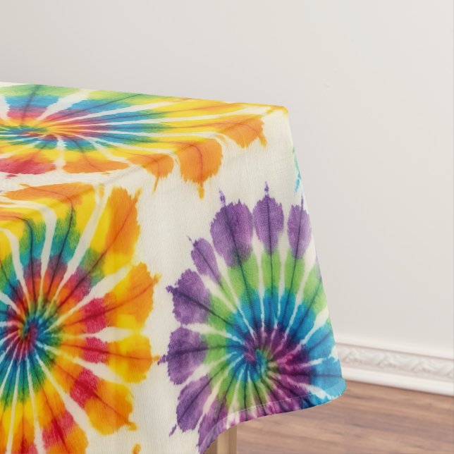Psychedelic Tie Dye | Groovy Retro Tablecloth (In Situ)