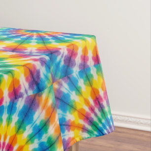 Psychedelic Tie Dye Groovy Retro Tablecloth