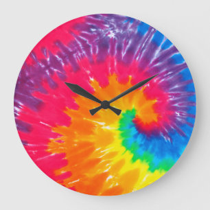 Psychedelic Tie Dye Large Clock