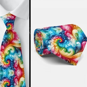 Psychedelic Tie-Dye Pattern Tie