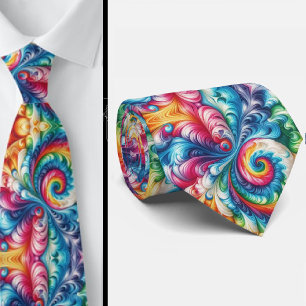 Psychedelic Tie-Dye Pattern Tie