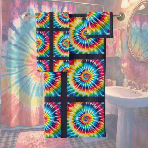 Psychedelic Tie Dye Pattern Towel Set