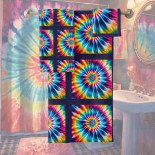 Psychedelic Tie Dye Pattern Towel Set