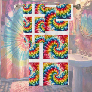 Psychedelic Tie Dye Pattern Towel Set