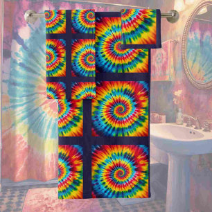 Psychedelic Tie Dye Pattern Towel Set