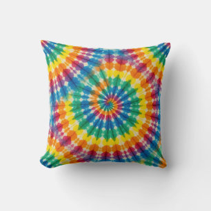 Psychedelic Tie Dye Retro Groovy Throw Pillow