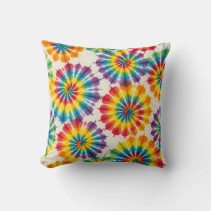 Psychedelic Tie Dye Retro Groovy Throw Pillow