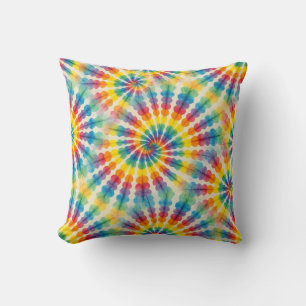 Psychedelic Tie Dye Retro Groovy Throw Pillow