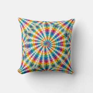 Psychedelic Tie Dye Retro Groovy Throw Pillow