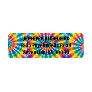 Psychedelic Tie Dye Return Address Labels