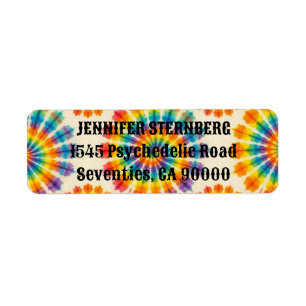 Psychedelic Tie Dye Return Address Labels