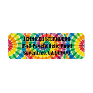 Psychedelic Tie Dye Return Address Labels