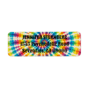 Psychedelic Tie Dye Return Address Labels