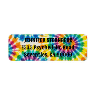 Psychedelic Tie Dye Return Address Labels