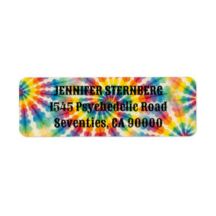 Psychedelic Tie Dye Return Address Labels