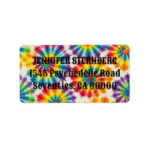 Psychedelic Tie Dye RSVP Address Labels