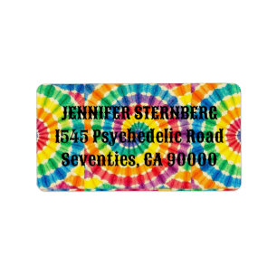 Psychedelic Tie Dye RSVP Address Labels