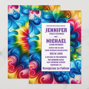 Psychedelic Tie Dye Wedding Invitations