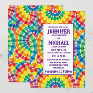 Psychedelic Tie Dye Wedding Invitations