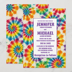 Psychedelic Tie Dye Wedding Invitations