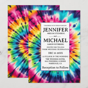 Psychedelic Tie Dye Wedding Invitations