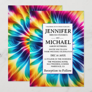 Psychedelic Tie Dye Wedding Invitations