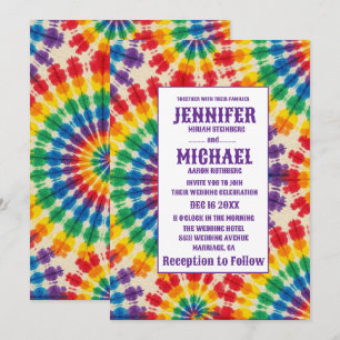 Psychedelic Tie Dye Wedding Invitations