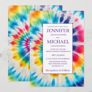 Psychedelic Tie Dye Wedding Invitations