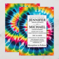 Psychedelic Tie Dye Wedding Invitations