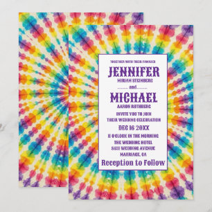 Psychedelic Tie Dye Wedding Invitations
