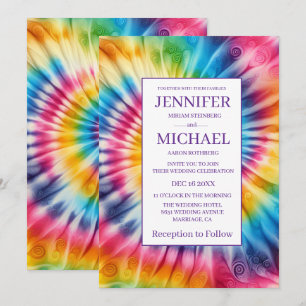 Psychedelic Tie Dye Wedding Invitations