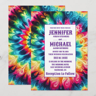 Psychedelic Tie Dye Wedding Invitations