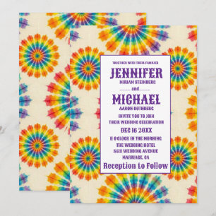 Psychedelic Tie Dye Wedding Invitations