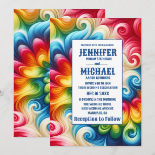 Psychedelic Tie Dye Wedding Invitations