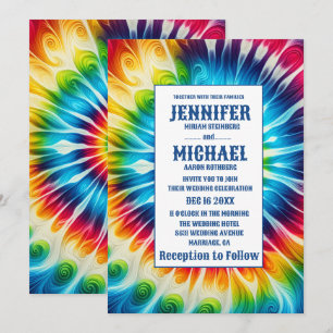 Psychedelic Tie Dye Wedding Invitations