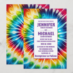 Psychedelic Tie Dye Wedding Invitations
