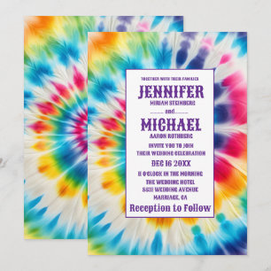 Psychedelic Tie Dye Wedding Invitations