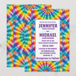 Psychedelic Tie Dye Wedding Invitations