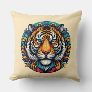 Psychedelic Tiger Majesty Cushion