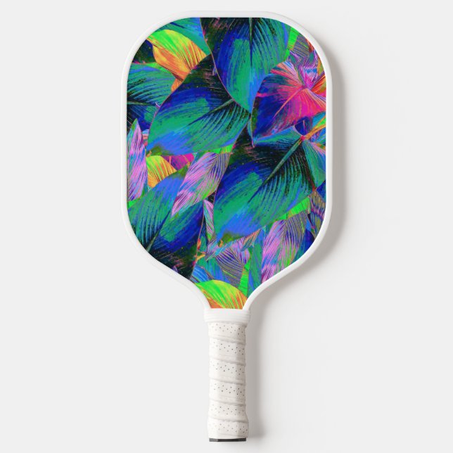 Psychedelic Tree Leaves Pickleball Paddle (Front)