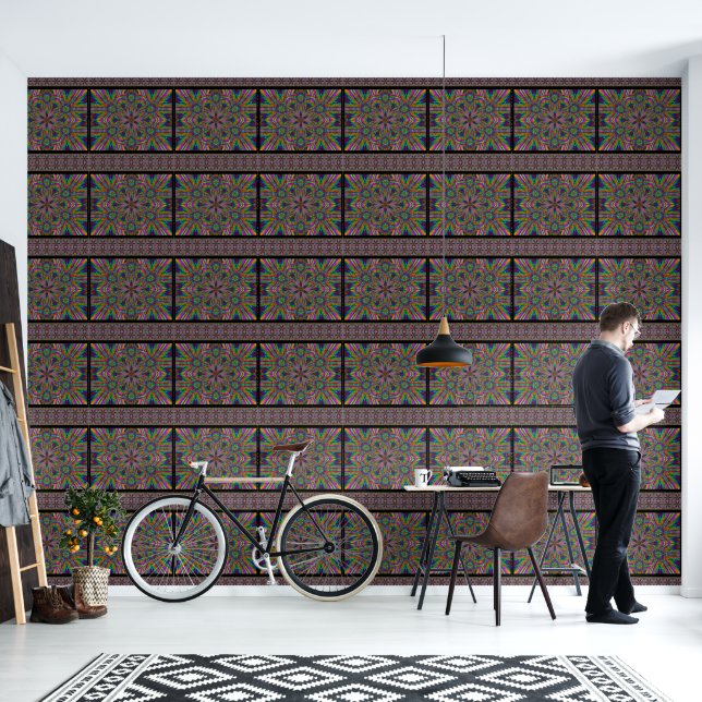 Psychedelic Trip Flower Wallpaper (Living Room)