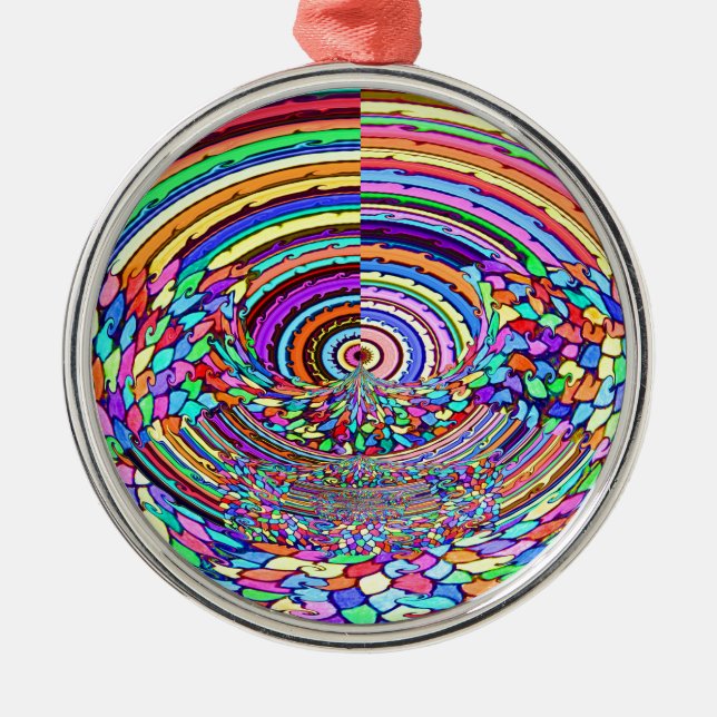 Psychedelic Trip Metal Tree Decoration (Front)