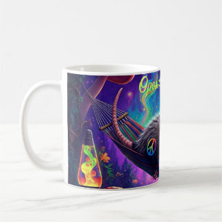 Psychedelic Trippy Hippie Opossum Custom Personal Coffee Mug