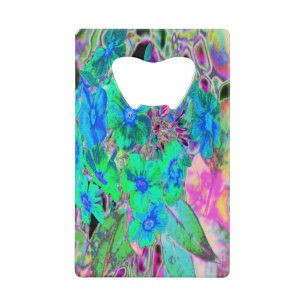 Psychedelic Trippy Lime Green and Blue Flowers