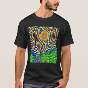 Psychedelic Trippy Mountain Funny Hippie Nature Lo T-Shirt