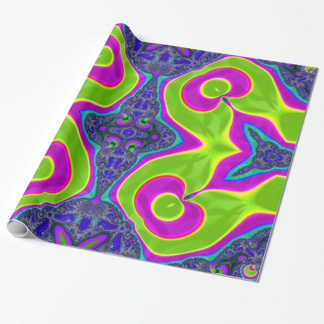 Psychedelic Trippy Pattern Wrapping Paper (Unrolled)